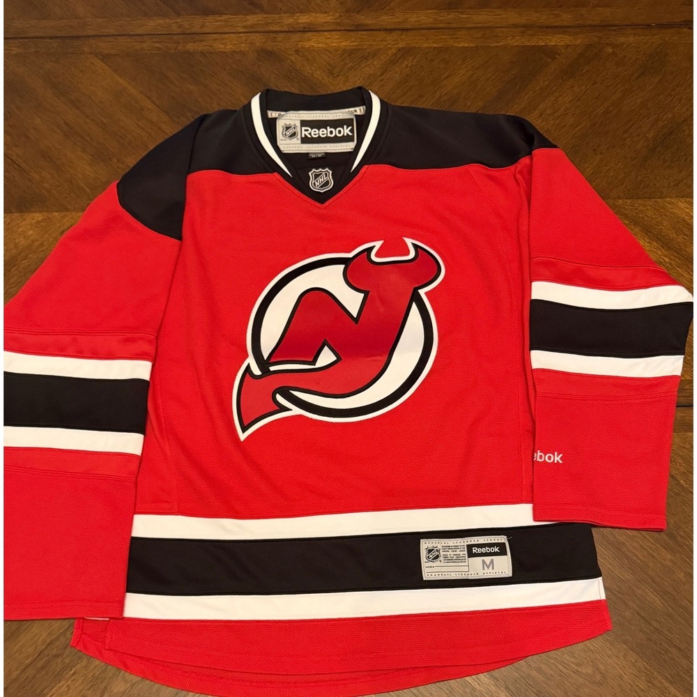 Reebok New Jersey Devils NHL Hockey Jersey Mens Medium Red Black White Blank